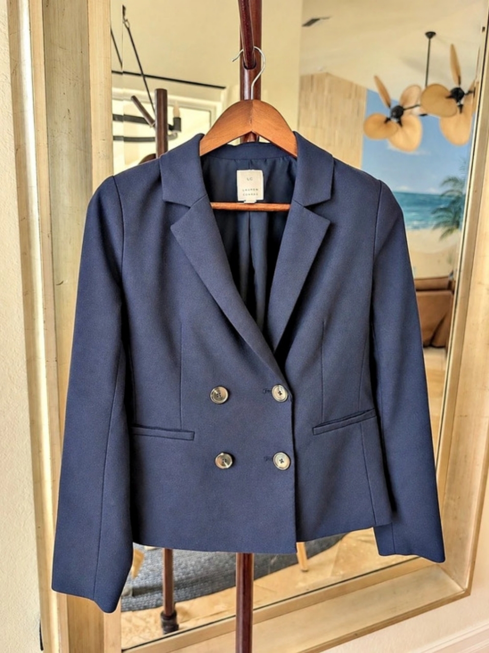 Lauren Conrad Double-Breasted Blazer in Blue Size XS/S Like New